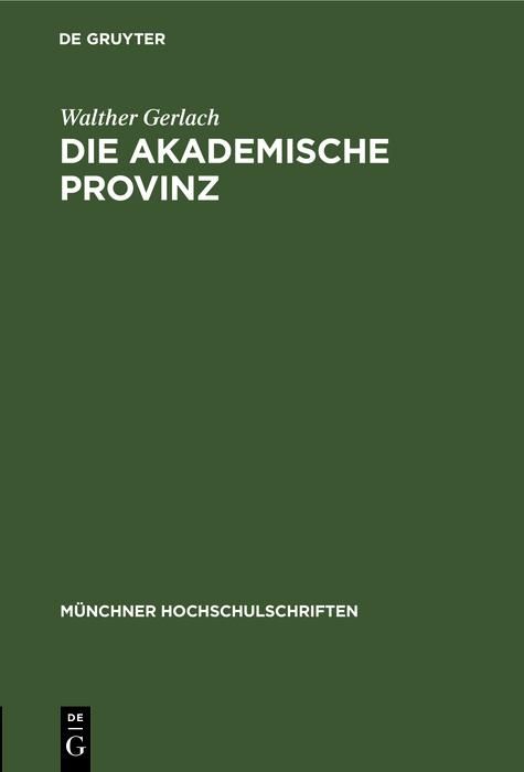Produktbild: Die akademische Provinz