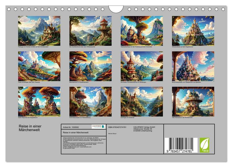 Produktbild: Reise in einer M&auml;rchenwelt (Wandkalender 2026 DIN A4 quer), CALVENDO Monatskalender