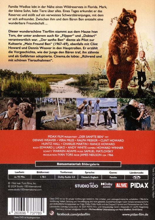 Produktbild: Der sanfte Ben (Gentle Giant) / Die Vorgeschichte zur Kultserie &bdquo;Mein Freund Ben&ldquo; (Pidax Film-Klassiker)