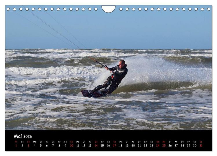 Produktbild: Kitesurfen &ndash; Faszination auf dem Wasser (Wandkalender 2026 DIN A4 quer), CALVENDO Monatskalender