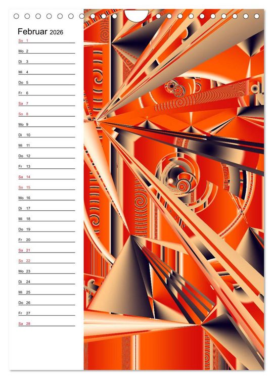Produktbild: Geometrische Raumeindr&uuml;cke Planer (Wandkalender 2026 DIN A4 hoch), CALVENDO Monatskalender