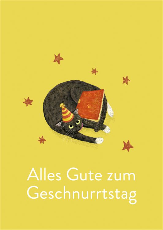 Produktbild: Postkarten B&uuml;cherkatzen Geburtstag (VE10)