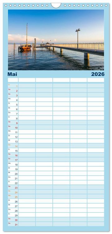 Produktbild: Familienplaner 2026 - Ansichten vom Bodensee mit 5 Spalten (Wandkalender, 21 x 45 cm) CALVENDO