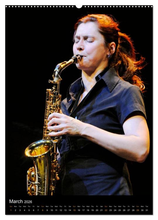 Produktbild: Jazz Saxophonists 2026 (High Quality Premium Wall Calendar 2026 DIN A2 portrait),CALVENDO 12 Month Wall Calendar