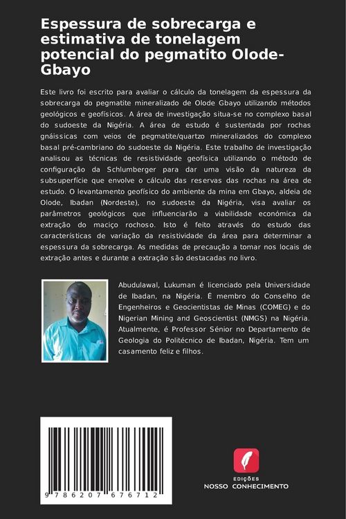 Produktbild: Espessura de sobrecarga e estimativa de tonelagem potencial do pegmatito Olode-Gbayo