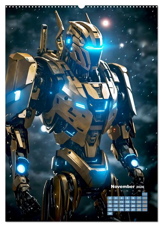Produktbild: Roboter Nachtwache (hochwertiger Premium Wandkalender 2026 DIN A2 hoch), Kunstdruck in Hochglanz
