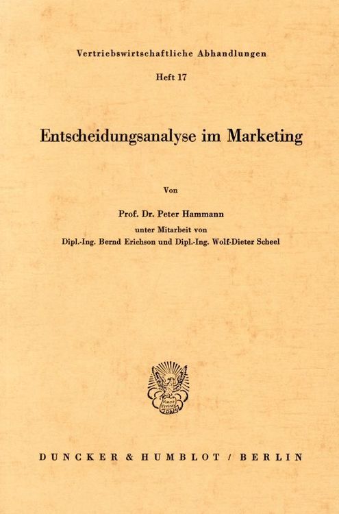 Produktbild: Entscheidungsanalyse im Marketing.
