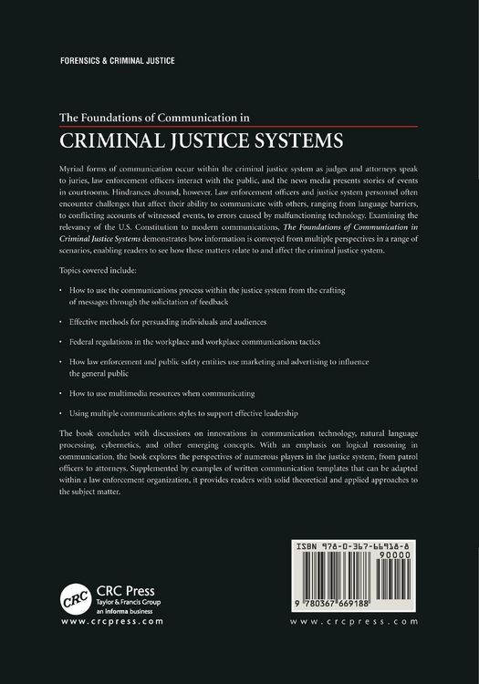 Produktbild: The Foundations of Communication in Criminal Justice Systems