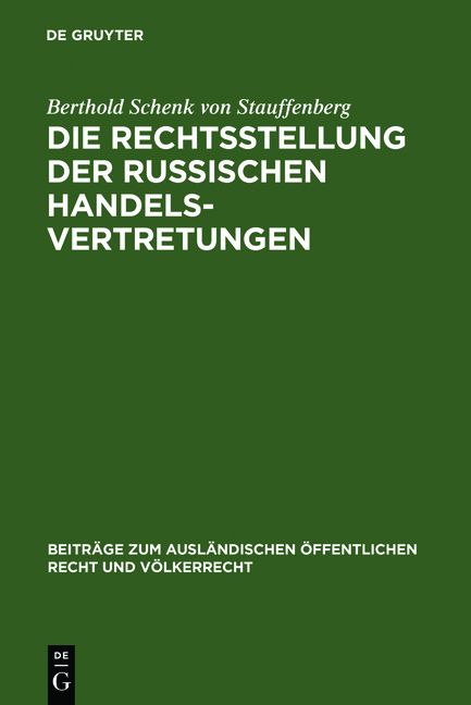 Produktbild: Die Rechtsstellung der russischen Handelsvertretungen