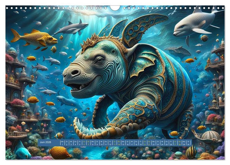 Produktbild: Verborgene Welten: Arkanum der mystischen Tierwesen (Wandkalender 2026 DIN A3 quer), CALVENDO Monatskalender