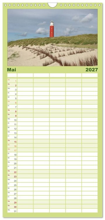 Produktbild: Familienplaner 2027 - Texel, eine Perle Frieslands mit 5 Spalten (Wandkalender, 21 x 45 cm) CALVENDO