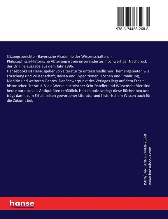 Produktbild: Sitzungsberichte - Bayerische Akademie der Wissenschaften,