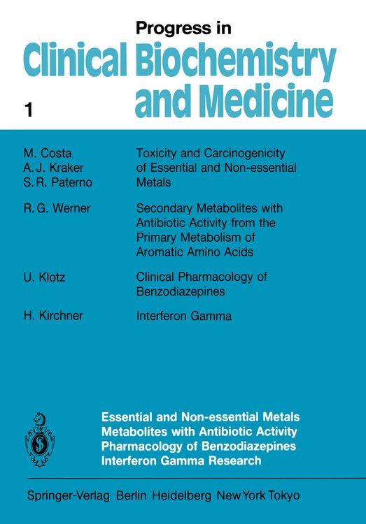 Produktbild: Essential and Non-Essential Metals Metabolites with Antibiotic Activity Pharmacology of Benzodiazepines Interferon Gamma Research