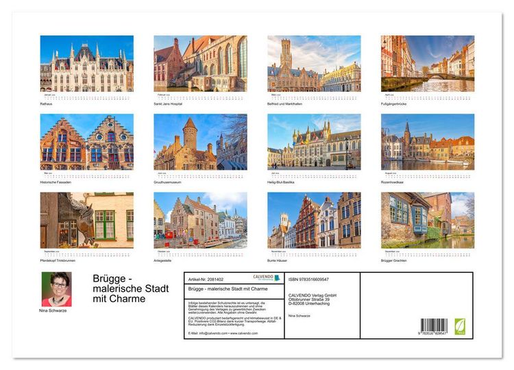 Produktbild: Br&uuml;gge - malerische Stadt mit Charme (Wandkalender 2026 DIN A2 quer), CALVENDO Monatskalender