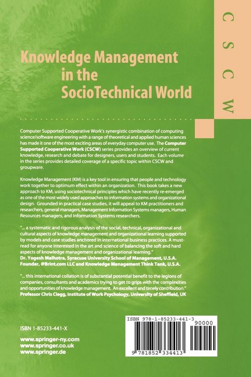 Produktbild: Knowledge Management in the SocioTechnical World