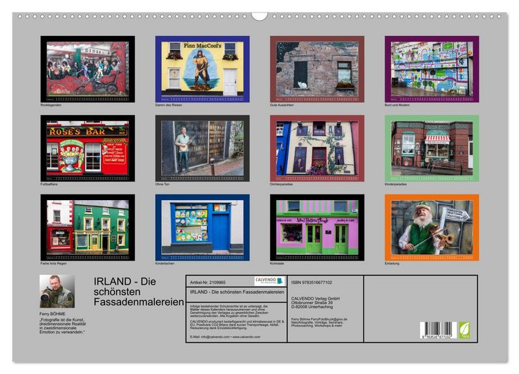 Produktbild: IRLAND - Die sch&ouml;nsten Fassadenmalereien (Wandkalender 2026 DIN A2 quer), CALVENDO Monatskalender