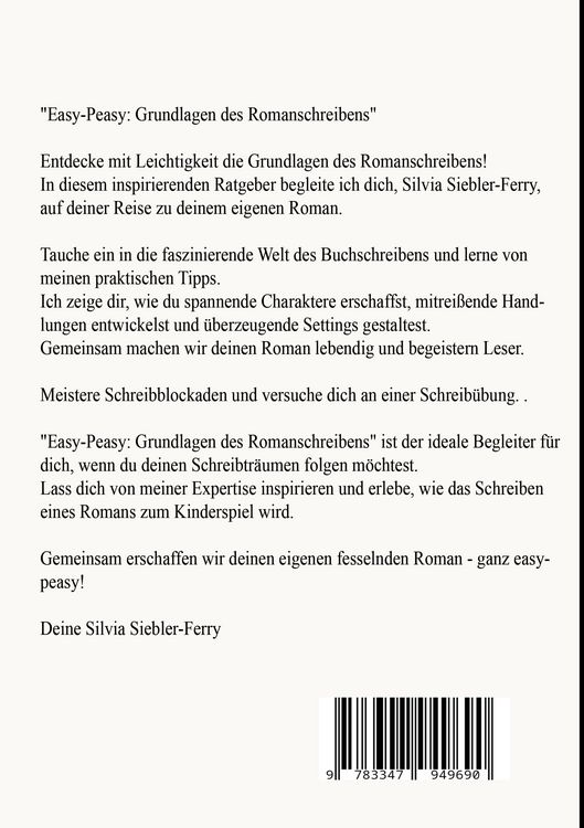Produktbild: Easy-peasy Grundlagen des Romanschreibens, wichtige Tipps f&uuml;r dein erstes Buch, Nachschlagewerk, Unterst&uuml;tzung f&uuml;r Autoren
