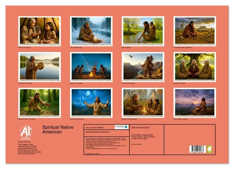 Produktbild: Spiritual Native American (Wall Calendar 2026 DIN A2 landscape), CALVENDO 12 Month Wall Calendar