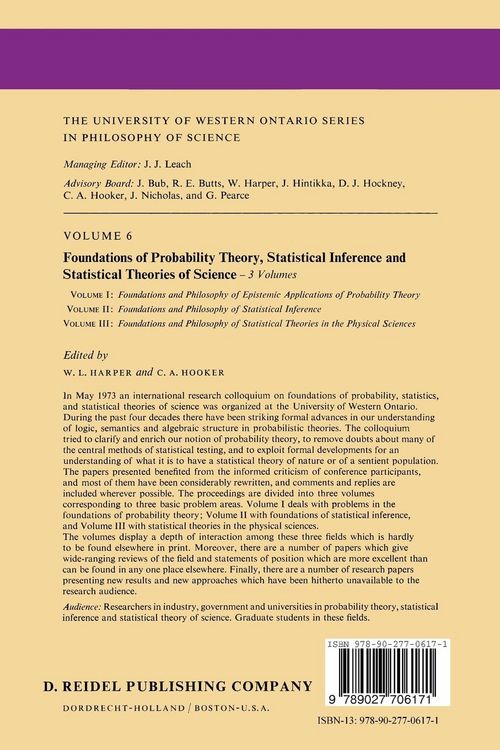 Produktbild: Foundations of Probability Theory, Statistical Inference, and Statistical Theories of Science