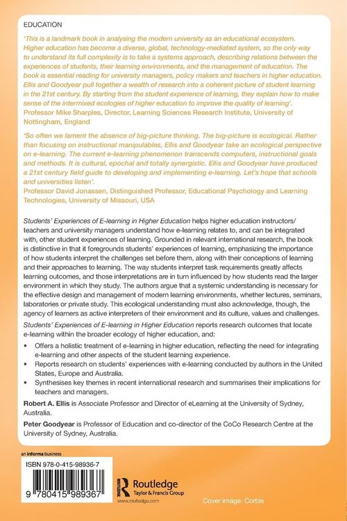 Produktbild: Students' Experiences of e-Learning in Higher Education