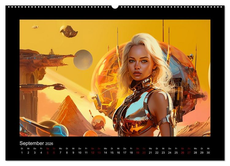 Produktbild: Amazonen im All (hochwertiger Premium Wandkalender 2026 DIN A2 quer), Kunstdruck in Hochglanz