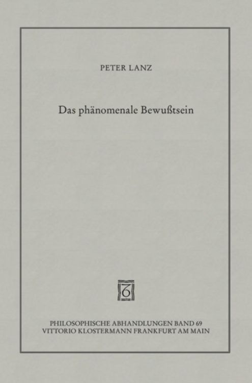Produktbild: Das ph&auml;nomenale Bewusstsein