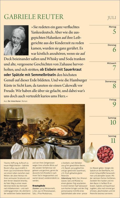 Produktbild: Sybil Gr&auml;fin Sch&ouml;nfeldts Literarischer K&uuml;chenkalender Wochenkalender 2027