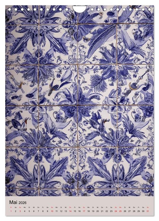 Produktbild: Portugiesischer Fliesen - Azulejos f&uuml;r Fliesenleger, Kunst- und Portugal-Liebhaber (Wandkalender 2026 DIN A4 hoch), CALVENDO Monatskalender