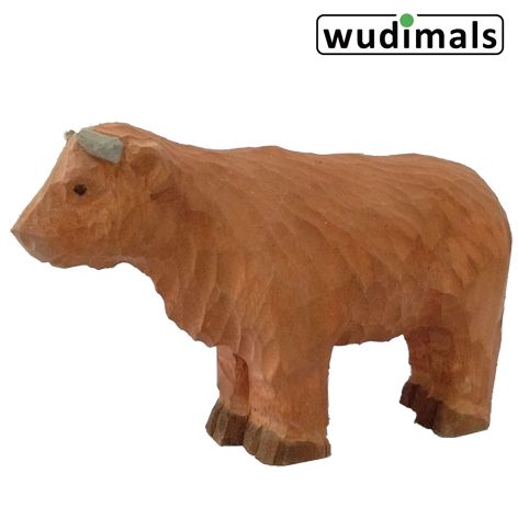 Produktbild: Wudimals A040609 - Hochlandkuh, Highland Cow, handgeschnitzt aus Holz