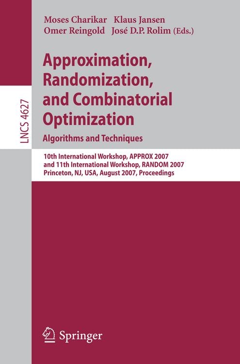 Produktbild: Approximation, Randomization, and Combinatorial Optimization. Algorithms and Techniques