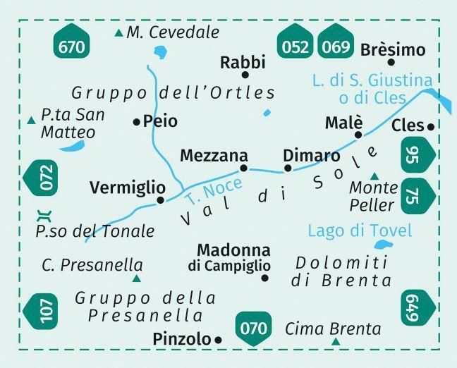 Produktbild: KOMPASS Wanderkarte Val di Sole, Madonna di Campiglio, Mal&egrave;,