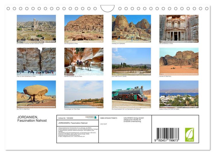 Produktbild: JORDANIEN, Faszination Nahost (Wandkalender 2026 DIN A4 quer), CALVENDO Monatskalender
