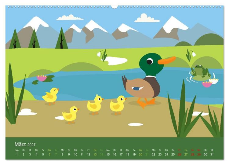 Produktbild: S&uuml;&szlig;e Tierkinder (hochwertiger Premium Wandkalender 2027 DIN A2 quer), Kunstdruck in Hochglanz