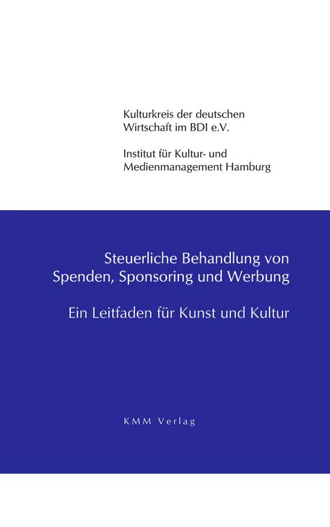 Produktbild: Steuerliche Behandlung von Spenden, Sponsoring und Werbung