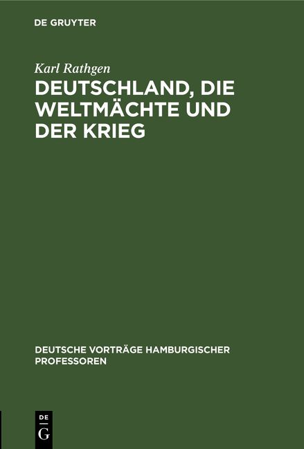 Produktbild: Deutschland, die Weltm&auml;chte und der Krieg