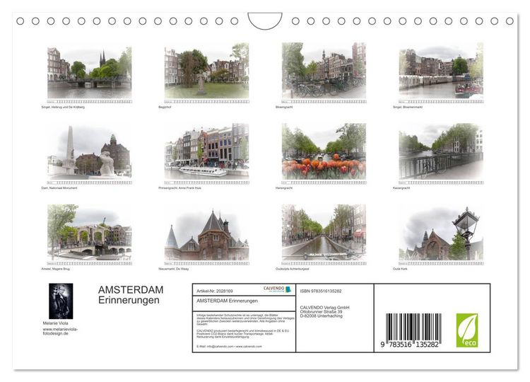 Produktbild: AMSTERDAM Erinnerungen (Wandkalender 2026 DIN A4 quer), CALVENDO Monatskalender