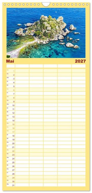 Produktbild: Familienplaner 2027 - Taormina - Juwel Siziliens mit antikem Charme mit 5 Spalten (Wandkalender, 21 x 45 cm) CALVENDO