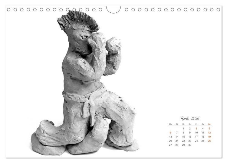 Produktbild: Gef&uuml;hle in Ton geformt - Intuitives plastisches Gestalten mit Tonerde (Wandkalender 2026 DIN A4 quer), CALVENDO Monatskalender