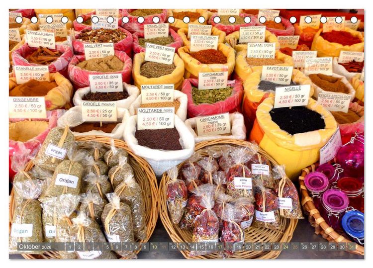 Produktbild: Provence mit allen Sinnen (Tischkalender 2026 DIN A5 quer), CALVENDO Monatskalender