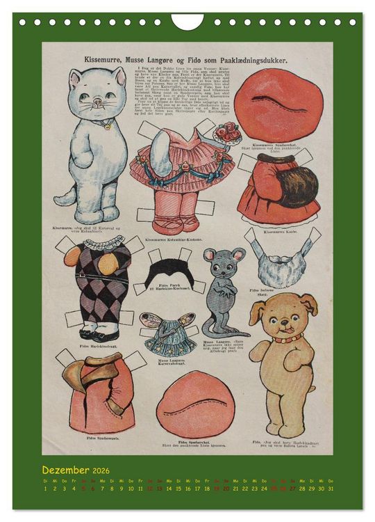 Produktbild: Dukke Lise Kalender - Anziehpuppen aus Papier (Wandkalender 2026 DIN A4 hoch), CALVENDO Monatskalender