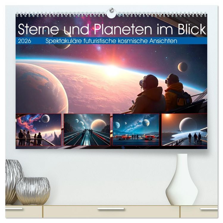 Produktbild: Sterne und Planeten im Blick (hochwertiger Premium Wandkalender 2026 DIN A2 quer), Kunstdruck in Hochglanz
