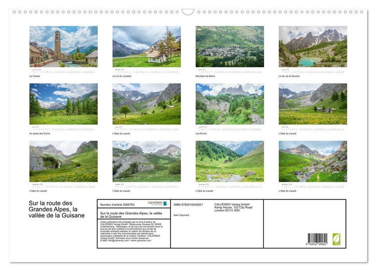 Produktbild: Sur la route des Grandes Alpes, la vall&eacute;e de la Guisane (Calendrier mural 2026 DIN A2 vertical), CALVENDO calendrier mensuel