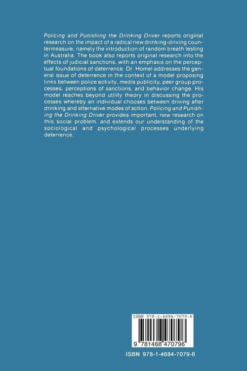 Produktbild: Policing and Punishing the Drinking Driver