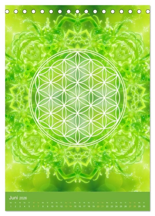 Produktbild: Blume des Lebens - Harmonie durch Symbolkraft (Tischkalender 2026 DIN A5 hoch), CALVENDO Monatskalender