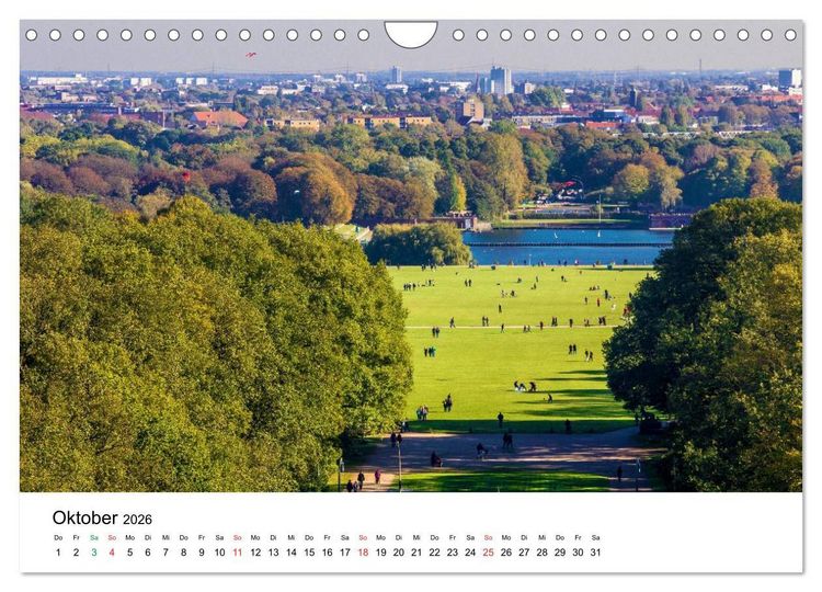 Produktbild: Gr&uuml;nes Hamburg (Wandkalender 2026 DIN A4 quer), CALVENDO Monatskalender