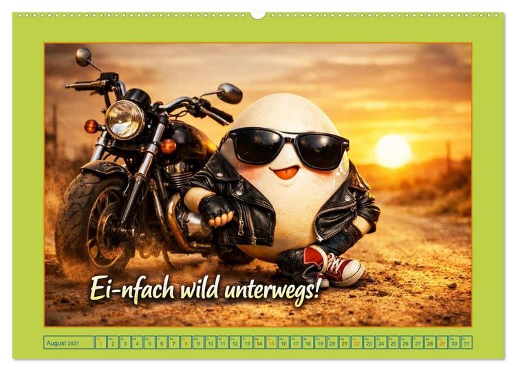 Produktbild: Ei-n Jahr voller Spa&szlig;! - Humor, Herz und H&uuml;hnerei (hochwertiger Premium Wandkalender 2027 DIN A2 quer), Kunstdruck in Hochglanz