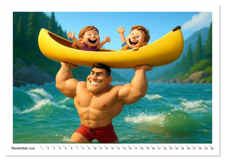 Produktbild: Meine Familie, Kraftsport und ich (Tischkalender 2026 DIN A5 quer), CALVENDO Monatskalender