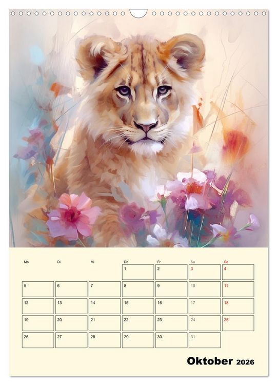 Produktbild: Raubkatzen. Zauberhafte Aquarelle (Wandkalender 2026 DIN A3 hoch), CALVENDO Monatskalender