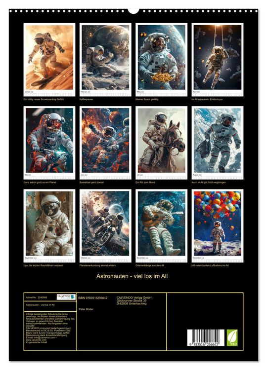 Produktbild: Astronauten - viel los im All (hochwertiger Premium Wandkalender 2026 DIN A2 hoch), Kunstdruck in Hochglanz