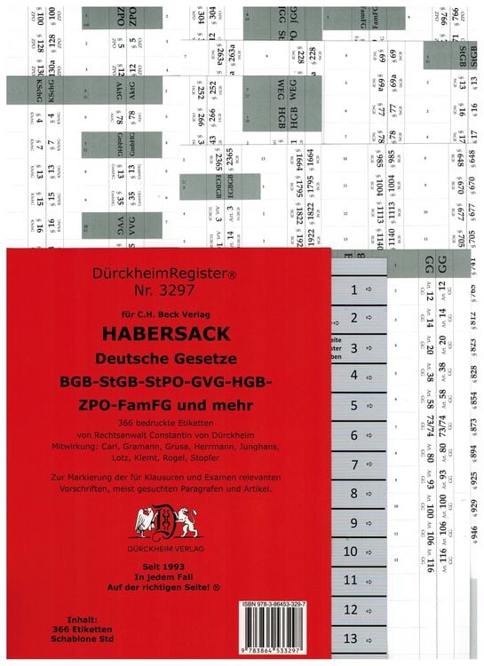 Produktbild: D&uuml;rckheimRegister&reg; HABERSACK Gesetze und &sect;&sect;